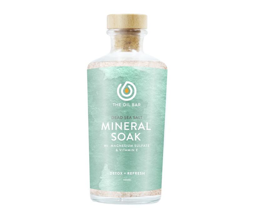 Peppermint Mocha Dead Sea Salt Mineral Soak infused with CBD Oil (500ml Bottle)